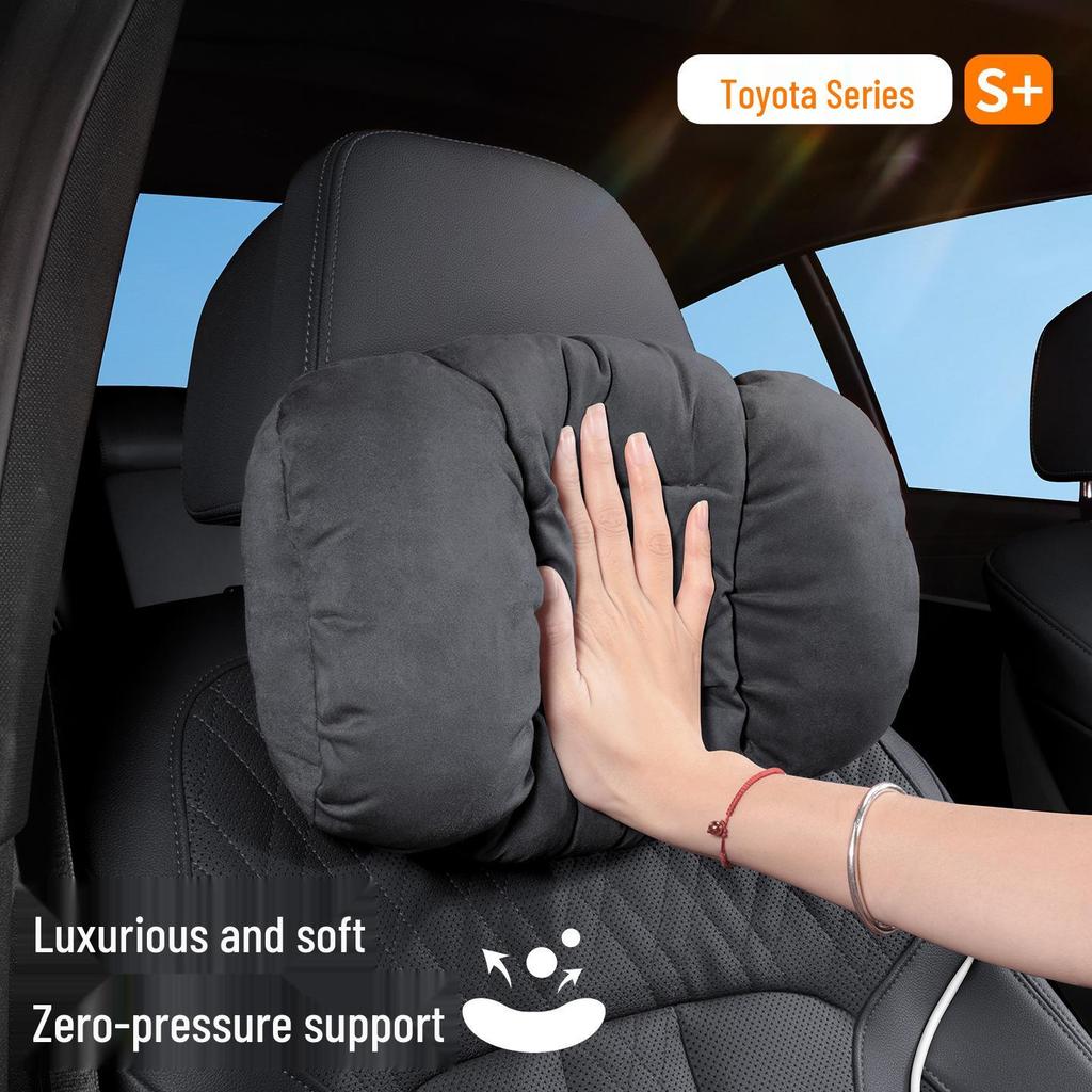 Toyota Compatible Flannel Neck Pillow & Lumbar Support for Camry, Highlander, Avalon, Corolla, Levin, Velenza
