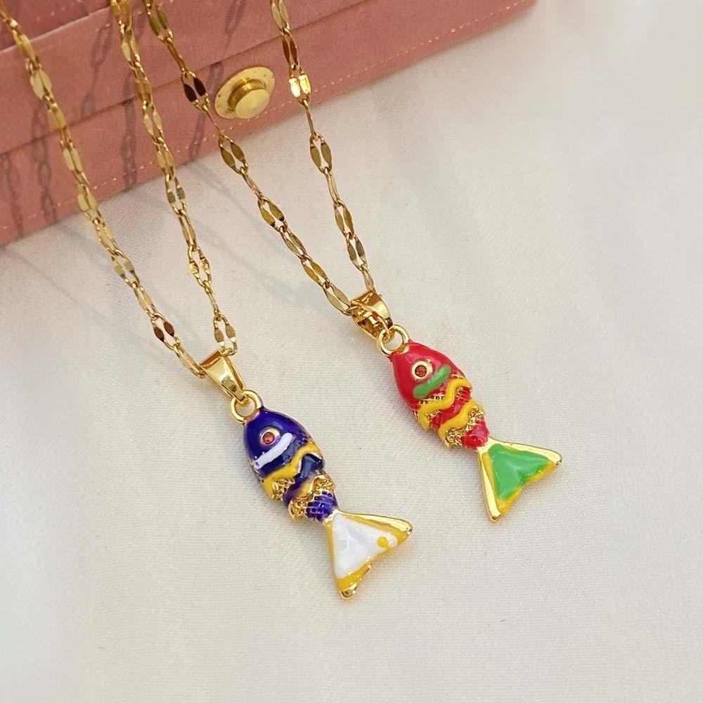 3D Plated Enamel Fish Charms Carp Drip Oil  Fish Bag Pendant Movable Mini Metal Fish  Key Ring