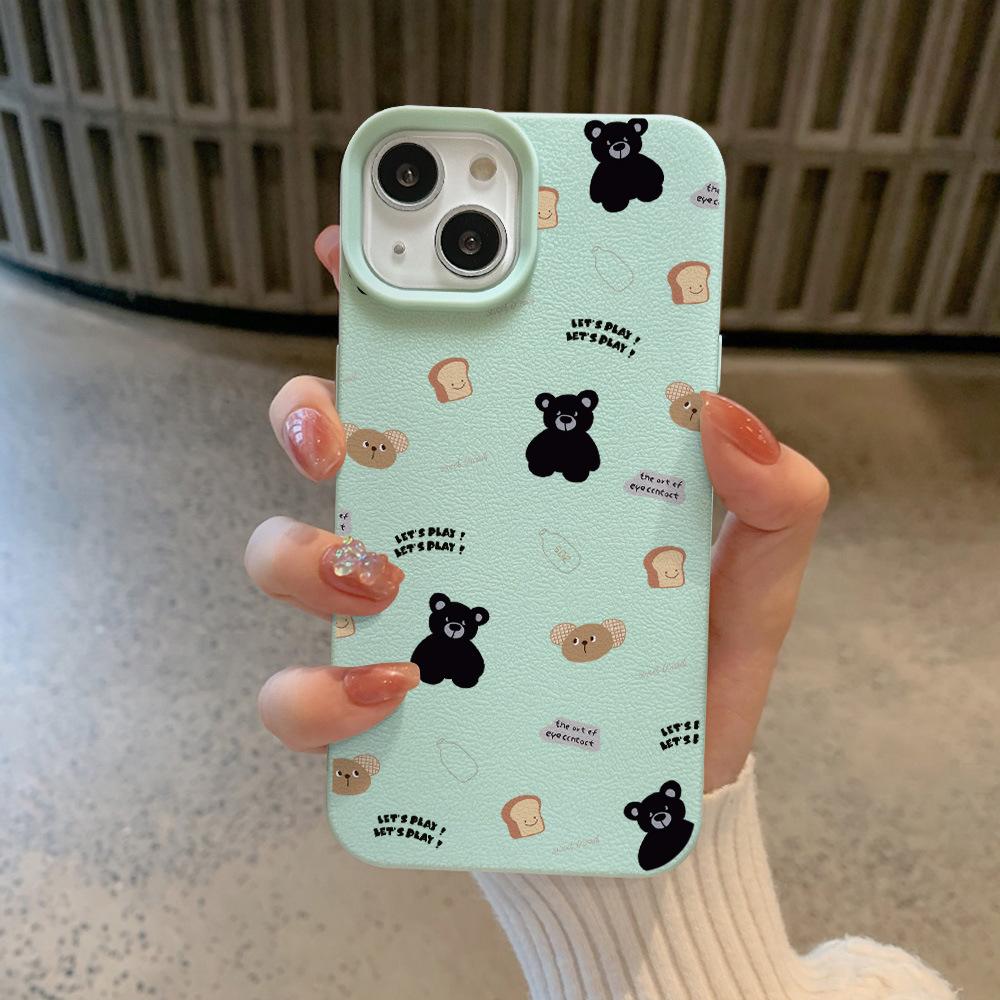 

Toast Bear подходит для чехлов для телефонов Apple 16, IPhone15/14 Plus, Creative 12, Lychee Pattern 11, ударопрочный Apple xs