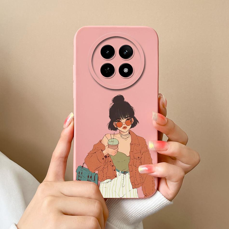 For OPPO Realme 12X 5G Phone Cases Cartoon Liquid Silicone Full Coverage Anti Drop Shell For Realme12 X Back Covers Bumper Funda