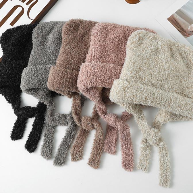 Ladies Autumn and Winter New Cute Bear Plush Ear Protector, Plush Thickened Thermal Hat and Cold Hat
