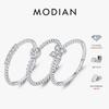 Bague MODIAN D Empilable Moissanite Perles Argent 925 Anneaux Scintillants Tendance Pour Femmes Bijoux de Fête Vacances