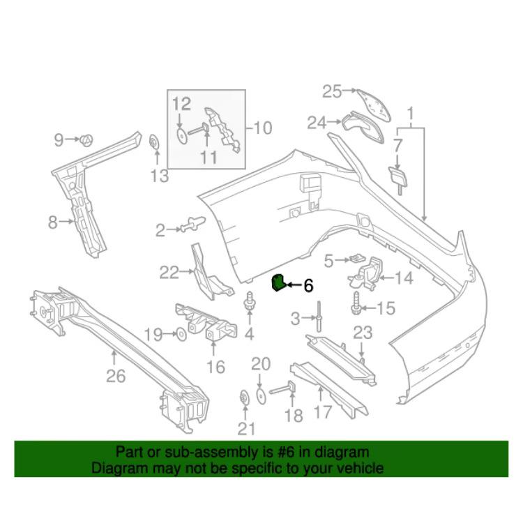 Rear Bumper Cover Bracket for Mercedes-Benz C-Class W205 2015-2018 (2058850056, 2058850156)