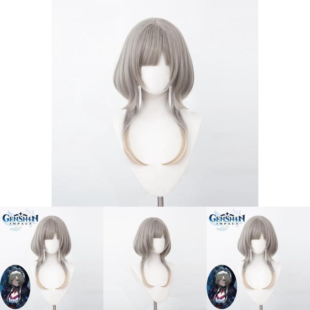 Genshin Impact Sandrone Cosplay Wig Gradient Short Hairpiece