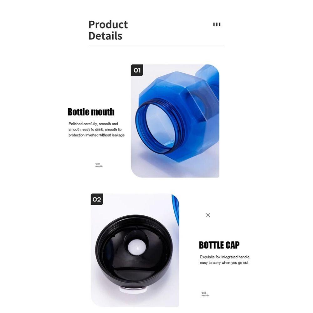 Hantelform Wasserflasche 2200/2600mL Trinkflasche Auslaufsicher Outdoor Reisebecher Wandern