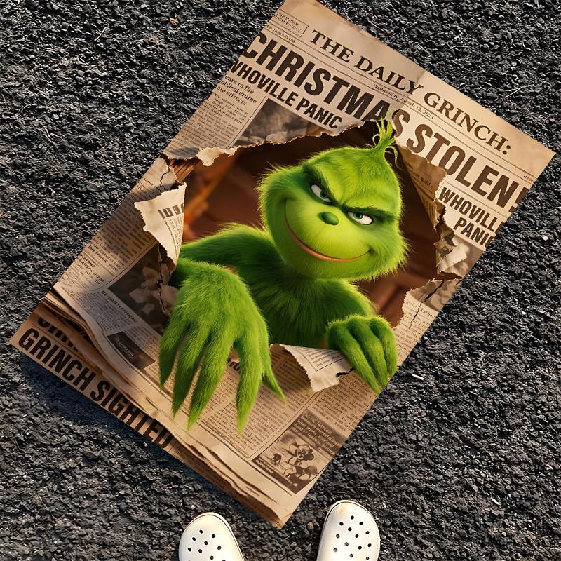 Grinch Printed Carpet, Rug for Office Chair Living Room Bedroom Kitchen Room Decor Gifts.