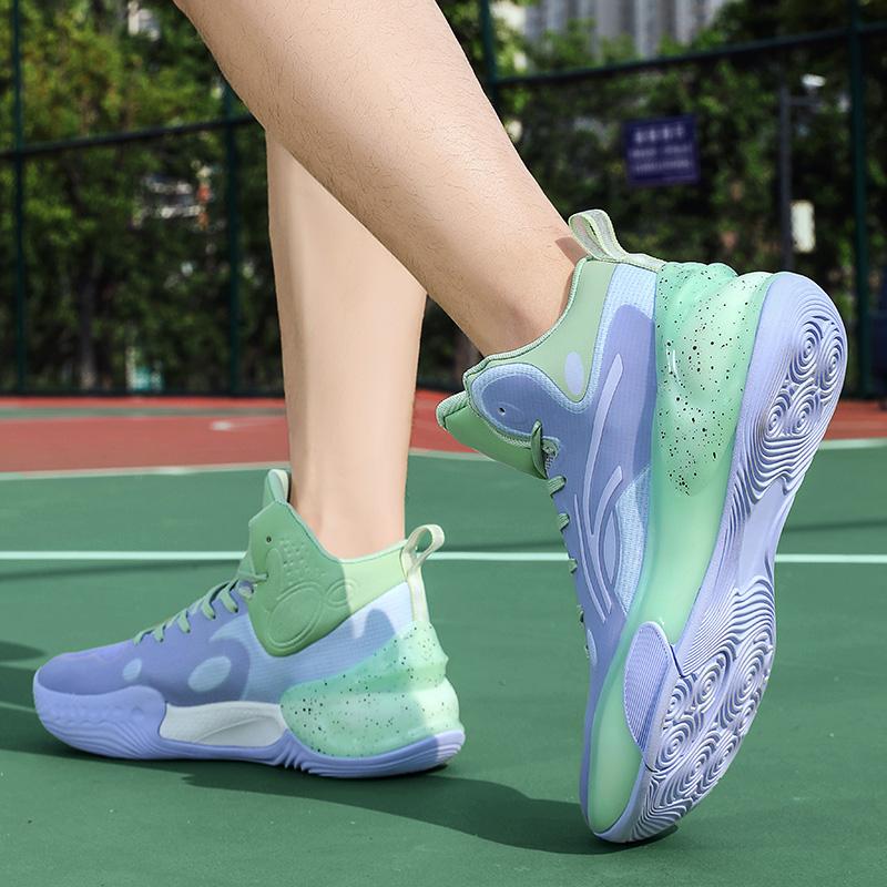 Student basketball shoes men breathable high top shock absorption anti-slip wear professional combat sports shoes