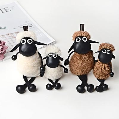 Cartoon Sheep Key Chain Bag Pendant Shawn Lamb Plush Toy Car Accessories Key Chains