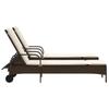 2 Piece Sun Lounger Set with Cushions Brown Poly Rattan