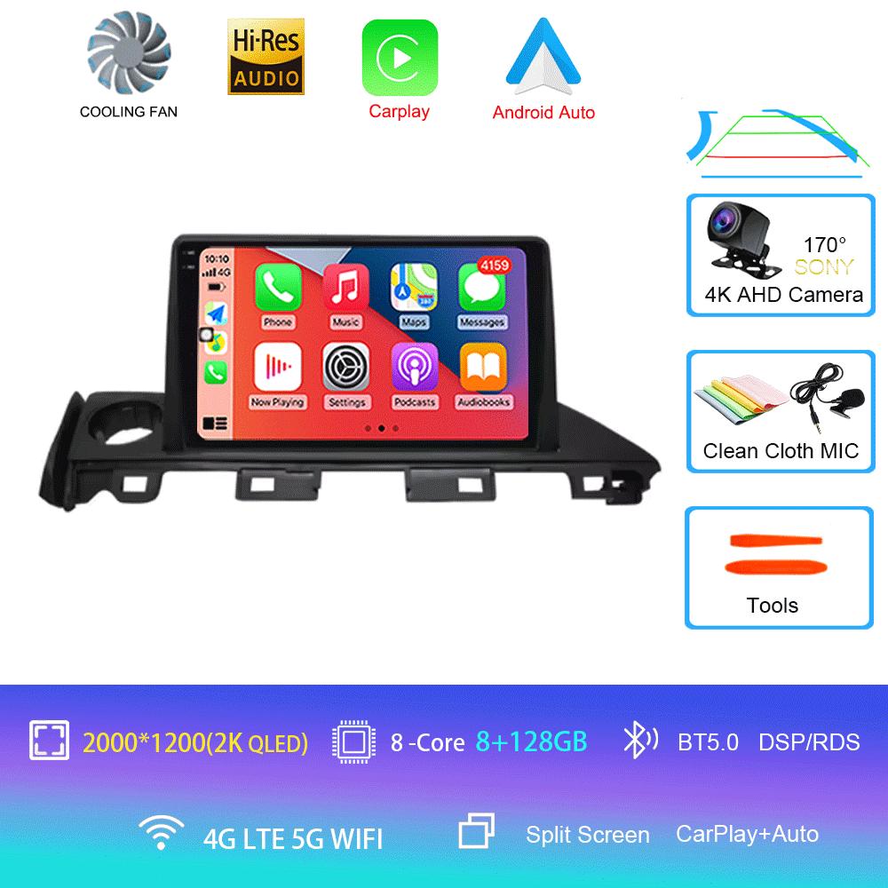 For Mazda 6 Atenza 3 2016 2017 2018 Android 14 Car Radio GPS Navigation 4G WIFI Video BT Carplay DSP Player No DVD