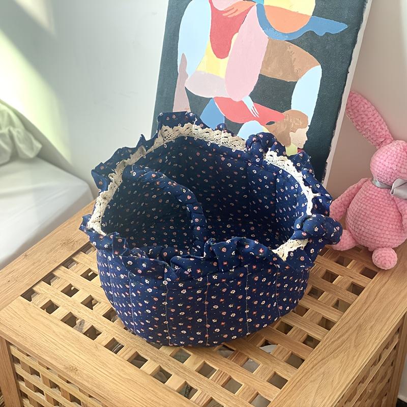 

Charming Easter Egg Canvas Storage Basket Vintage Style, Perfect for Toys, Cosmetics Underwear Organization, Toy Basket, Shelf Baskets тёмно-синий