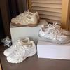 Korean 2025 spring silver new pearl sports casual shoes platform-soled Dexun Forrest Gump shoes comfortable soft sole versatile