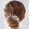 Fashion Crystal Flower Hair Combs Clips Bridal Wedding Hair Accessories for Women Bride Headpiece Hairpins Bridesmaid Jewelry