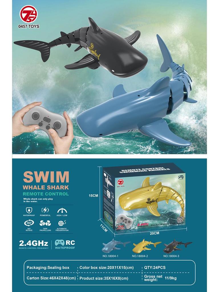 2.4G Remote Control Electric Shark Toy - Wireless Charging Water Toy for Kids