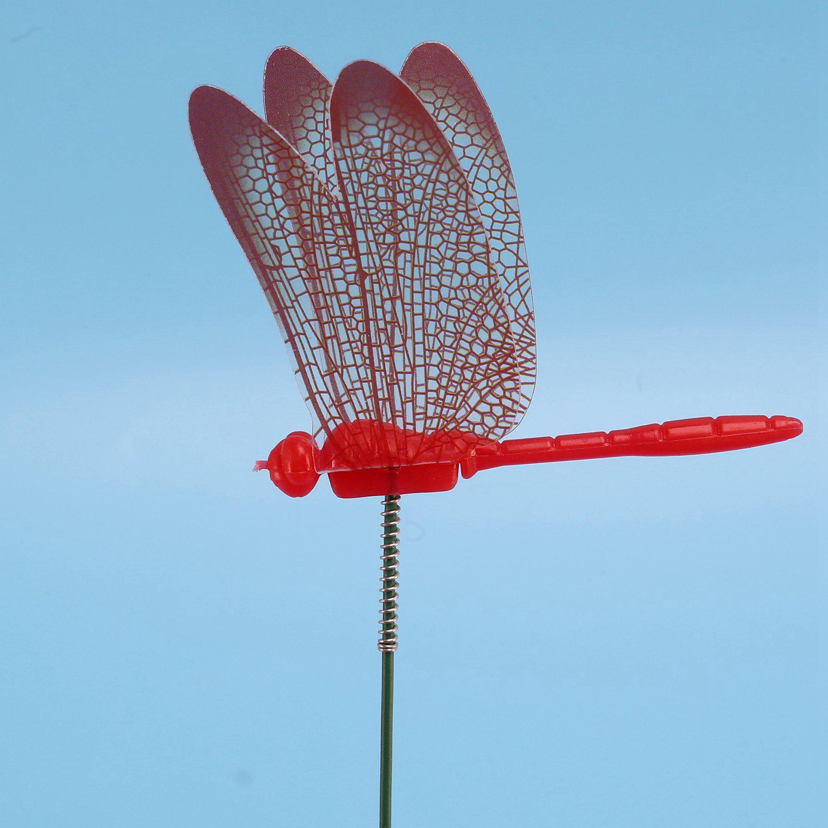 ABBY-60 Pieces Garden Butterflies Stakes And 4 Pieces Dragonflies Stakes Garden Ornaments, Totally 24 Pieces