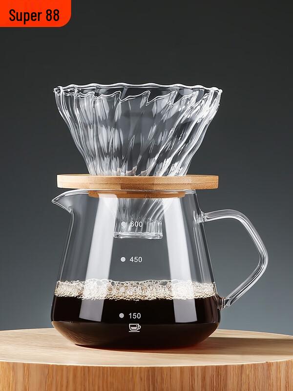 Filtre à café verseur en verre et pot de partage