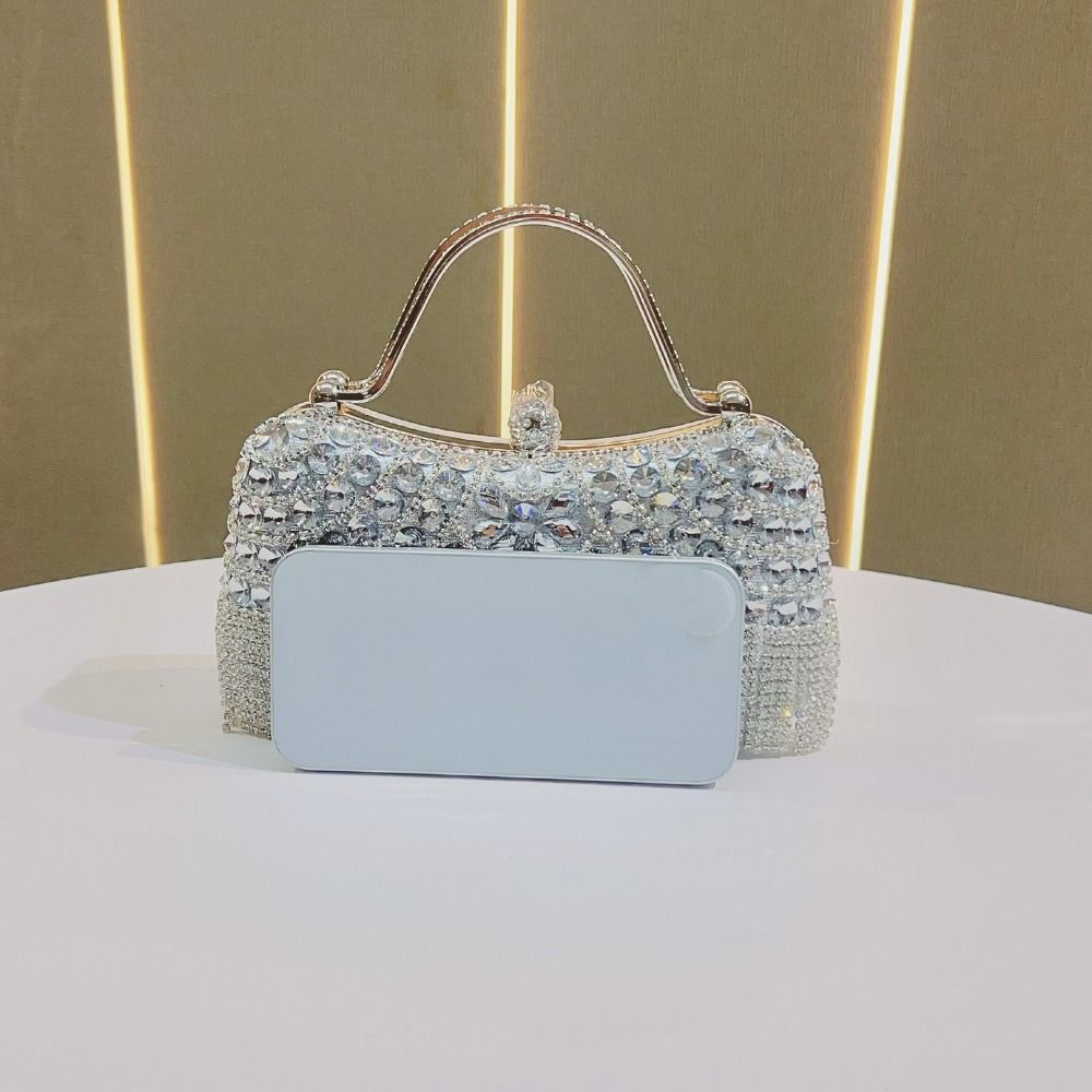French Shiny Tassel Evening Banquet Bag Sequin Bling Glitter Chain Crossbody Bag Crystal Purse Rhinestone Shoulder Bag Party
