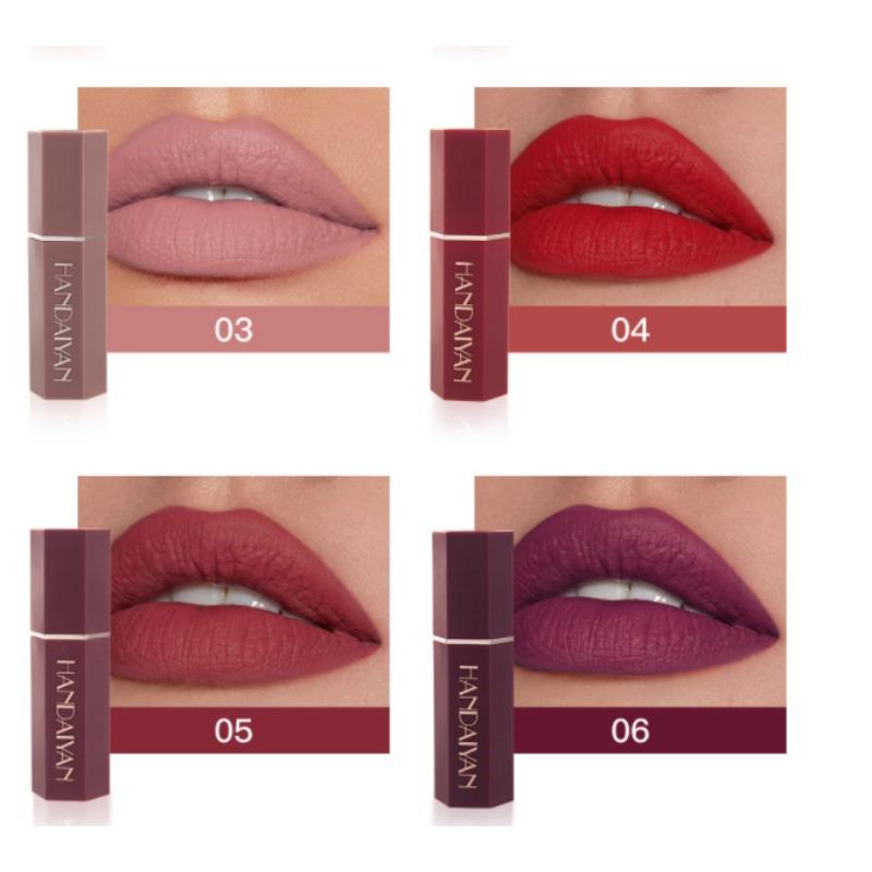 6 Farben erhältlich. Matter Lippenstift, langanhaltender, feuchtigkeitsspendender Lip Rouge-Lippenstift