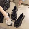 Versatile Japanese Jk Small Leather Shoes for Women's 2025 Spring New Student Bow Platform Muffin Mary Jane with Skirt Shoes