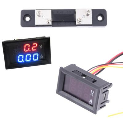 1 Set 100V 10A 50A 100A Voltage Current Meter Tester Digital Voltmeter Ammeter 0.28In Dual Led Display Panel With Connect Wires