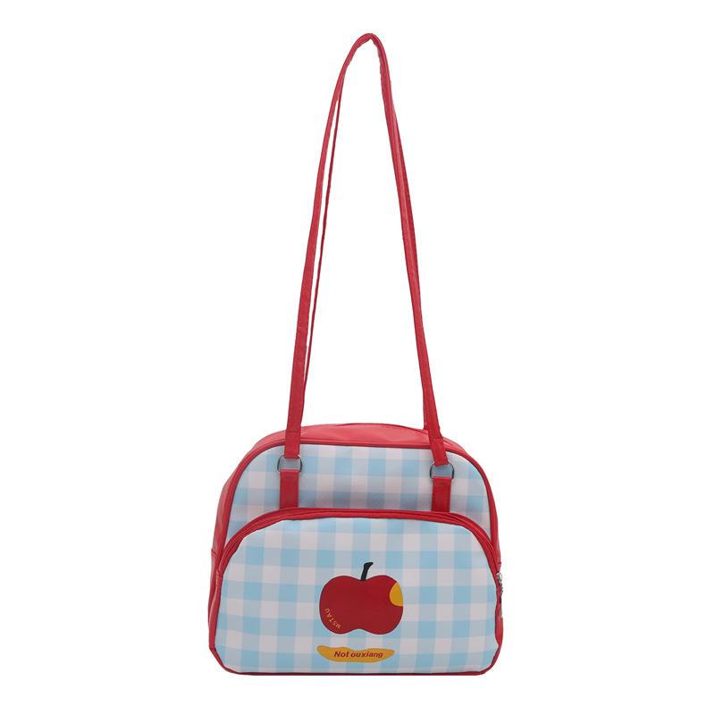 Schoolbag College Style Uniform Bag Girl Shoulder Double Back Dual Purpose Bag Student Party School Bag Sweet Apple Portable Shoulder Bag Tide