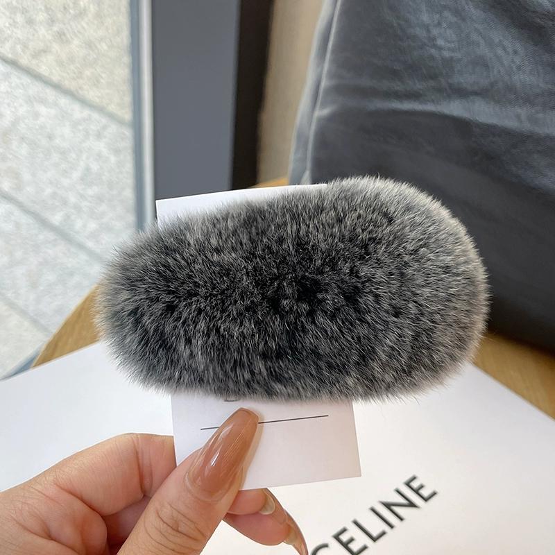 

Настоящая выдра, кроличья шерсть, большие заколки для волос, открытка для волос, корейская супер фея, плюшевое украшение для волос, милый меховой зажим с краями карты