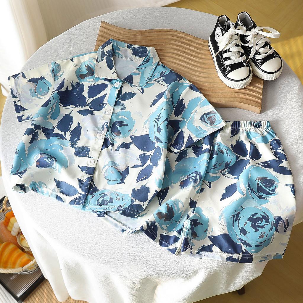 Childrens Summer Outfit Set With Cotton Blend Fabric For Boys