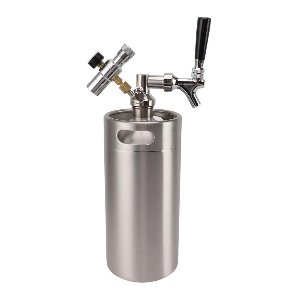 Minicheg de 3,6L din Oțel Inoxidabil cu Robinet, Manometru 150PSI, Presurizat, Bere Artizanală pentru Preparare Acasă