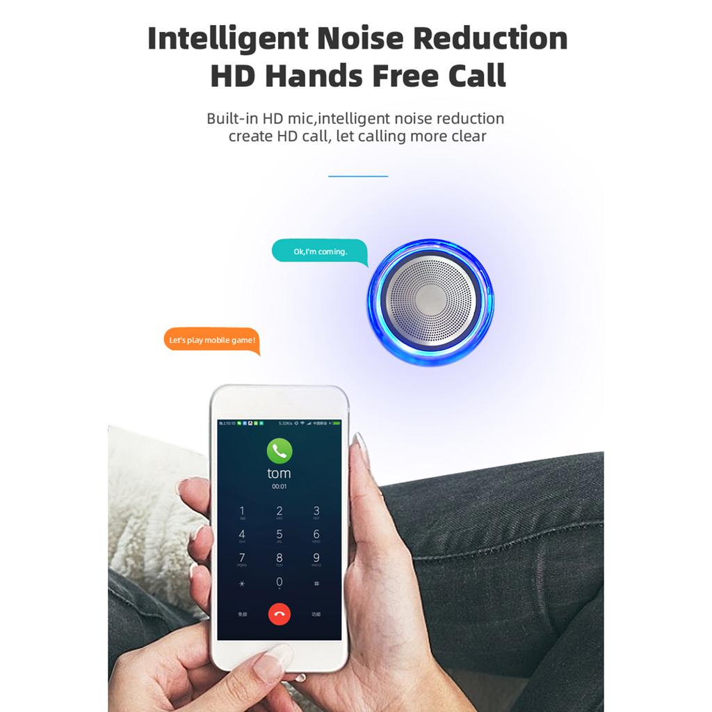 FineBlue MK-22 Magnetic TWS Wireless Speaker with LED Lights Portable Sound Box Transparent LED