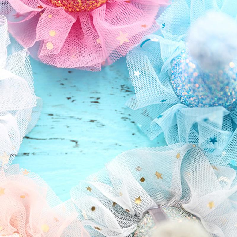 Glitter Birthday Hat Hair Accessory Shiny Star Decor Headwear for Kids Birthday Party Holiday Cosplay Dress Up Favors