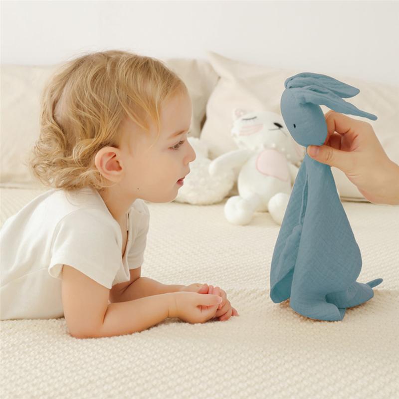 A71Z Loveys For Babies Personalized Muslin Lovey Blanket Custom Embroidered Baby Security Blanket Bunny Comforter With Nam