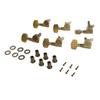 6PCS Guitar String Tuning Pegs 6 Right Big Bronze Square Knobs Tuning Keys Enclosed Locking Tuners for Electric Or