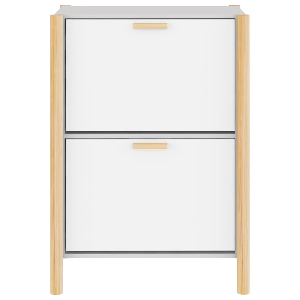 Shoe Cabinet White 57.5 X 33 X 80 Cm Engineered Wood