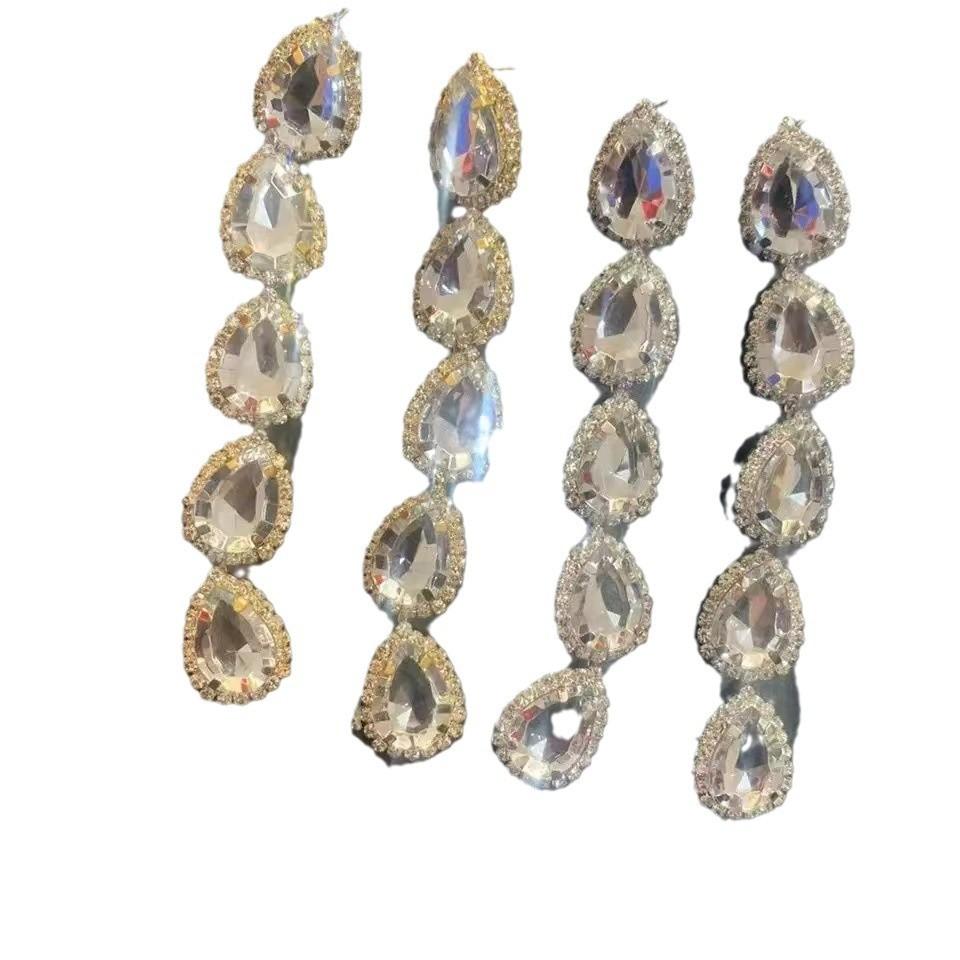 Gold Silver Water Drop Ear Jewelry With Electroplated Finish For Womens Fashion