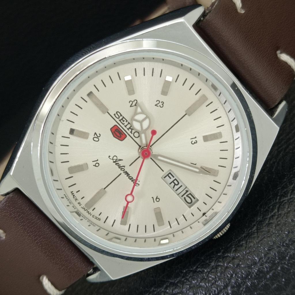 

VINTAGE REFURBISHED SEIKO 5 AUTOMATIC 6309A JAPAN MENS SILVER WATCH a442900-1