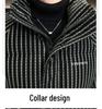 Trendy Brand Men's 2025 Winter White Duck Down Striped Puffer Jacket with Gold Thread and Soft Fur
