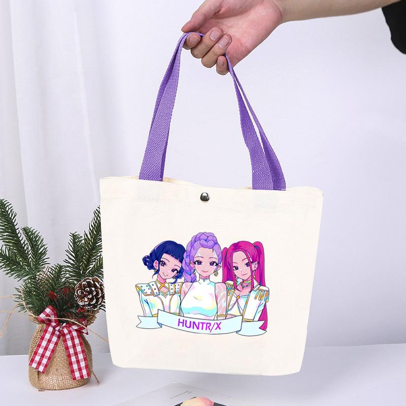 K-Pop Anime Cartoon Printed Student Fashion Casual Canvas Bag Going Out High Value Portable Shoulder Bag