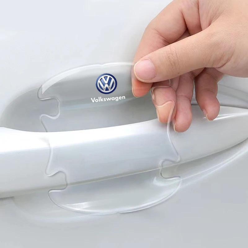 efg1 Car Door Transparent Strip Rearview Mirror Anti-Collision Protection Strip Emblem for VW CC Golf 6 7 GTI Tiguan Passat B5 B6 B7