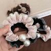 Fabric satin lace pearl hair band versatile hair rope elegant headrope women