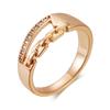 Unique  Rose Gold Color Cross Big Rings For Women Fashion Sparkling Natural Zircon Modern Wedding Party Daily Jewelry