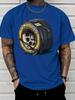 Unisex Short Sleeve T Shirt Racing Tire Wheel Graphic Tee Car Sport Print Tops Summer Soft Cotton Casual Street Wear For Adult Male