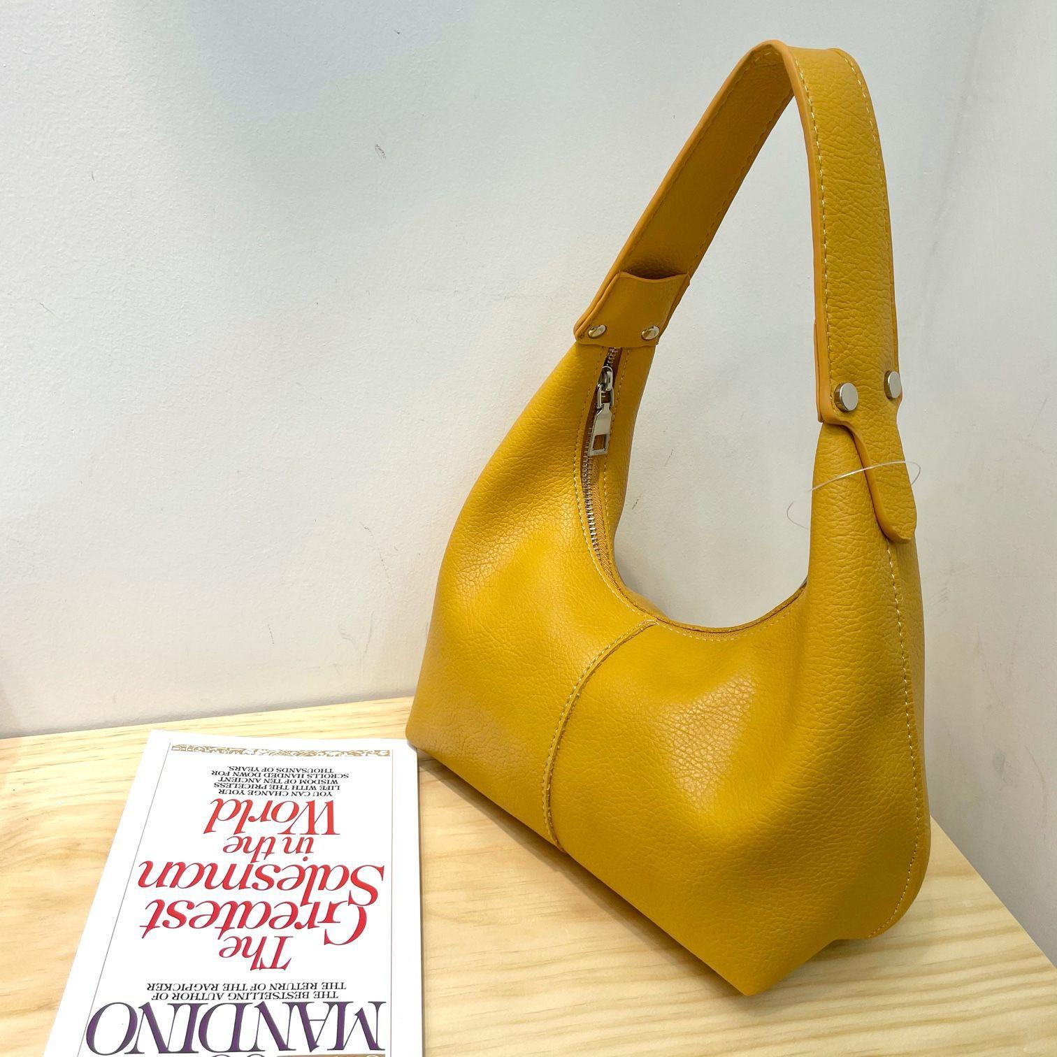 

Women Dumpling Bag Soft Underarm Shoulder Handbag Korean Style Minimalist Small Tote Purse 22-12-24