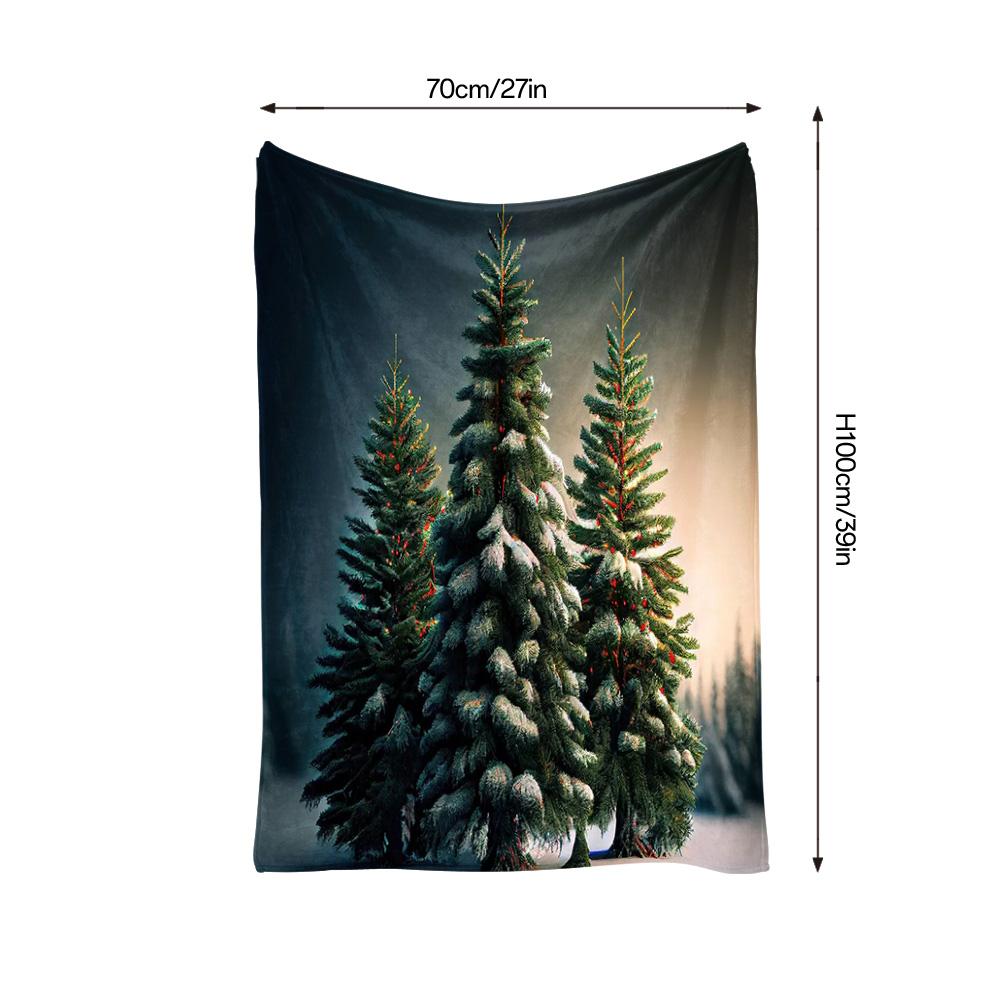 Tuniu Cozy Winter Forest Fleece Blanket for Sofa Bed Living Room Bedroom Decor Gift