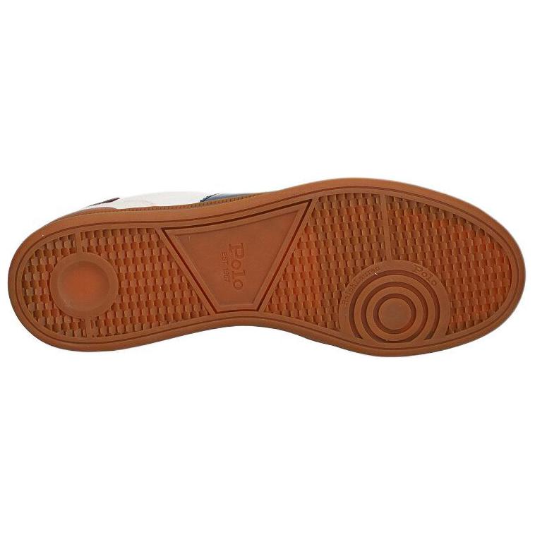 Polo Ralph Lauren Hrt Aera Pp Leder Runde Spitze Schnürung Niedrige Sneaker Herren Sneaker Weiß 809954902001
