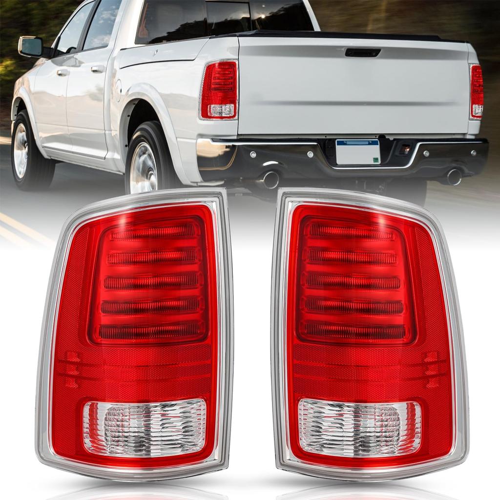 Factory LED Tail Light Assembly Fit for 2013-2018 Dodge Ram 1500/2014-2018 Dodge Ram 2500 3500, Driver and Passenger Side Rear Tail Lamp Pair