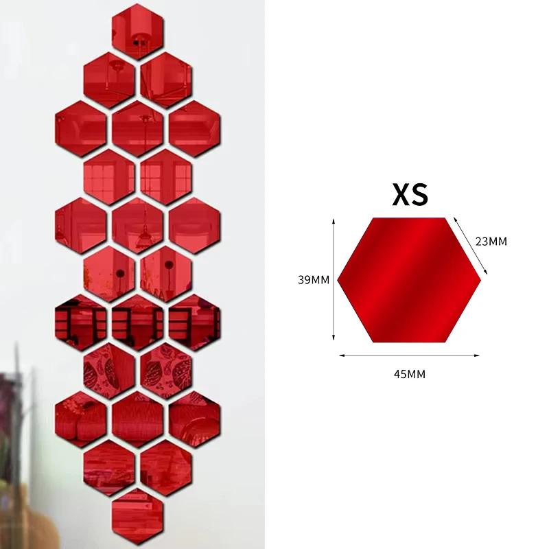 

Lots Hexagonal Acrylic Mirror Wall Sticker Mini Mirror Solid Paster Self-adhesive Gold Silver Decals Home Bedroom Art Decoration 6PCS