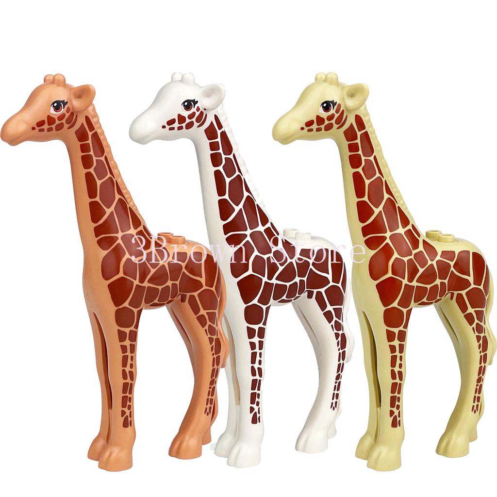 Afrikanische Wildtiere Bausteine Set Löwe Elefant Kamel Hirsch Wolf Giraffe Spielzeugmodell für Kinder Kreatives Kindergeschenk Stein S041