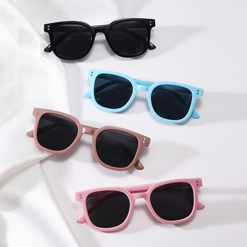 4 Pairs of Trendy Boys and Girls Aged 3-12 Years Old Box Sunscreen Children's Fashion Glasses Outdoor Sunshade