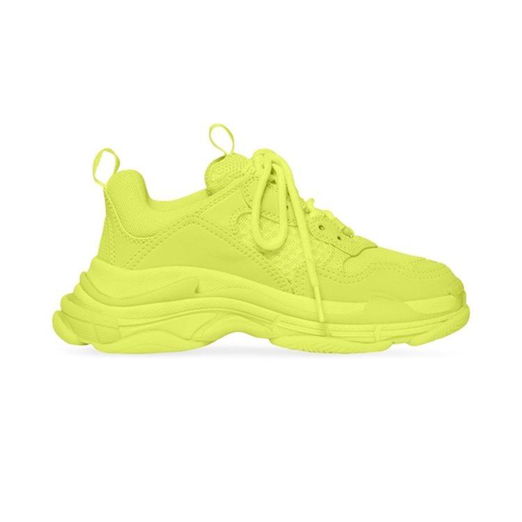 Balenciaga Triple S Lace Up Low Top Kids Lifestyle Shoes Neon Yellow Children Aged 3 7 Years Old 654251-W2CA5-7590