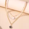 Elegant Multi Layer Rose Flower Pendant Necklaces for Women Girls Pearl Necklace Birthday Party Jewelry Gift